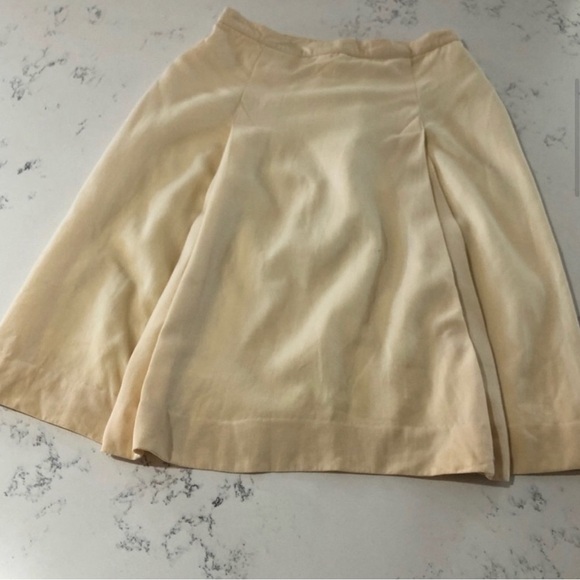 Paul Stanley 100% pure wool midi yellow skirt S:12 - Picture 5 of 16